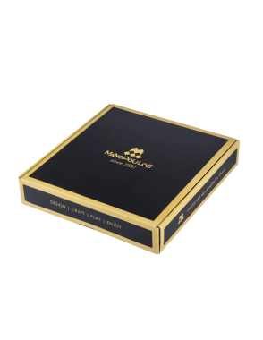 MANOPOULOS Minoan warrior Metal Chess set with Gold - Silver Chessmen - 36cm Chessboard in Brown