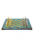 Load image into Gallery viewer, MANOPOULOS Minoan warrior Metal Chess set with Gold - Silver Chessmen - 36cm Chessboard in
