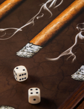 MANOPOULOS Robusto Cigar Design Backgammon Set