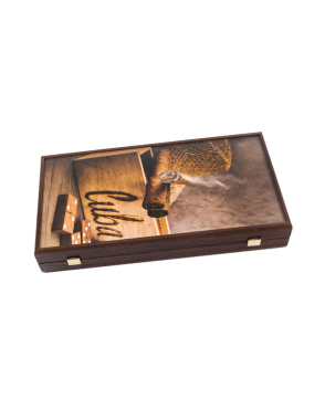 MANOPOULOS Robusto Cigar Design Backgammon Set
