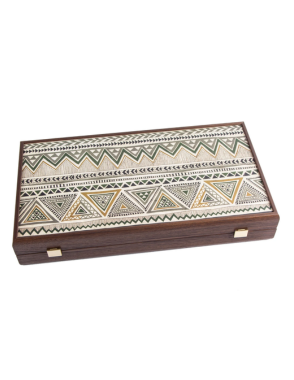 Handmade Wooden Backgammon printed-Folk Art 48x26cm