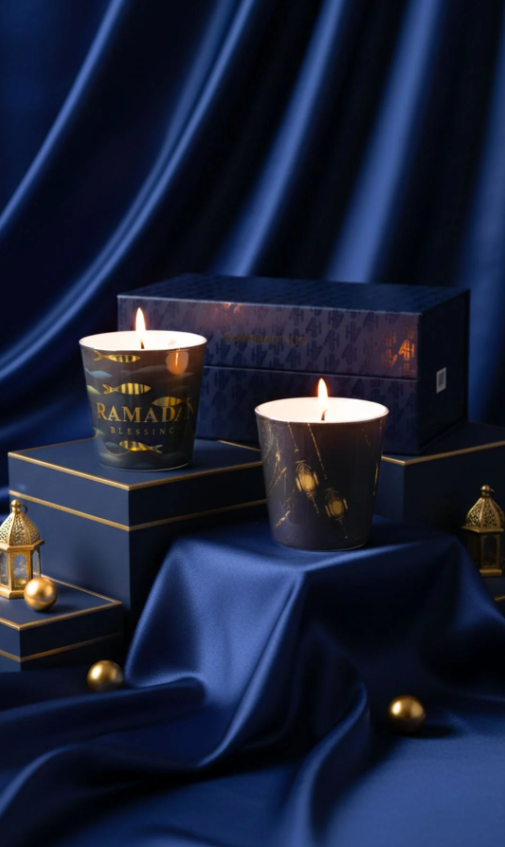 Ramadan Duo 2Pc Glass Candle Gift Set