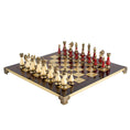 Load image into Gallery viewer, MANOPOULOS Metal Chess Set with Pearl/Metal Chessmen & 44cm Chessboard in Red
