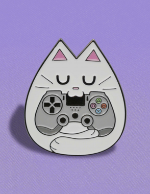 Gamer cat pin