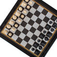 Load image into Gallery viewer, MANOPOULOS Chess/Backgammon - Classic Black Design in Black Replica Wooden Case
