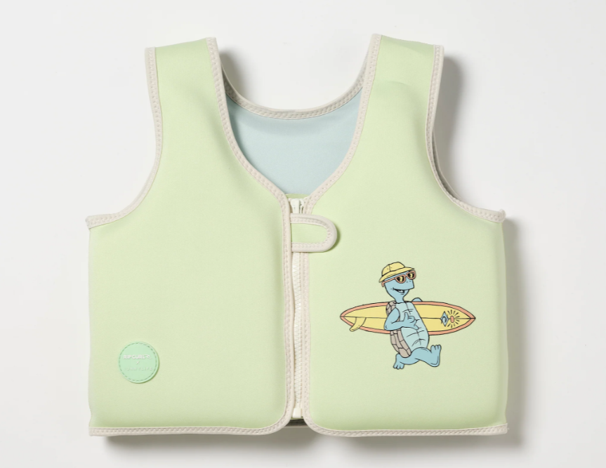 SUNNYLIFE Kids Swim Vest 3-6 Shred Turtle Aqua
