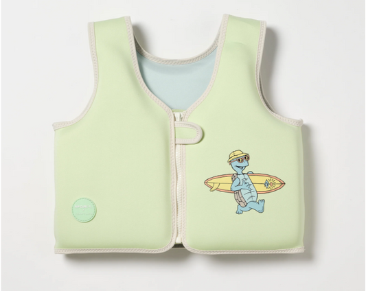 SUNNYLIFE Kids Swim Vest 2-3 Shred Turtle Aqua