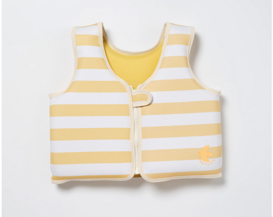 SUNNYLIFE Kids Swim Vest 2-3 Sid the Seagull Mustard Stripe