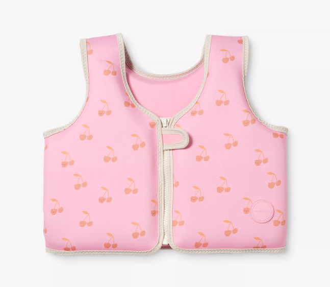 SUNNYLIFE Kids Swim Vest 3-6 Cotton Candy Cherry