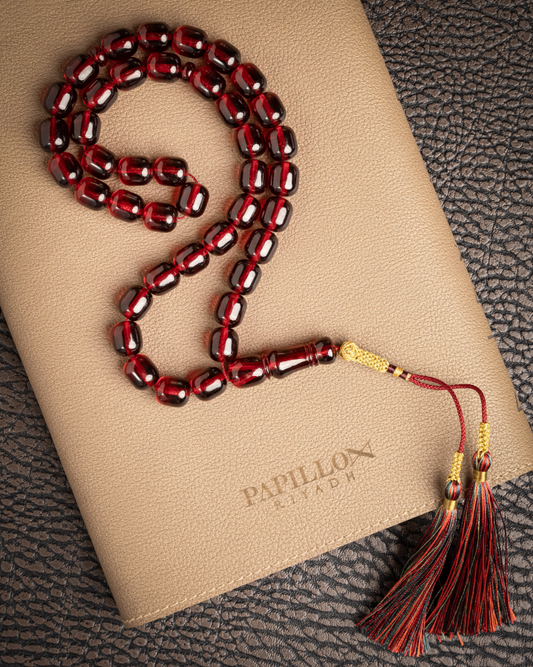 Transparent Fragrant Saffron Subha with Tassel – 41 Beads