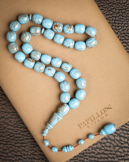 Turquoise Bakelite Subha – 33 Beads