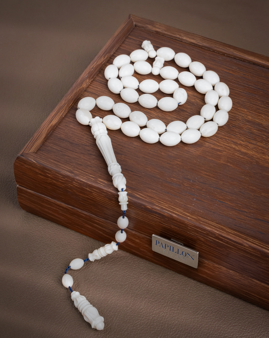 Engraved Camel Bone Subha – 45 Beads