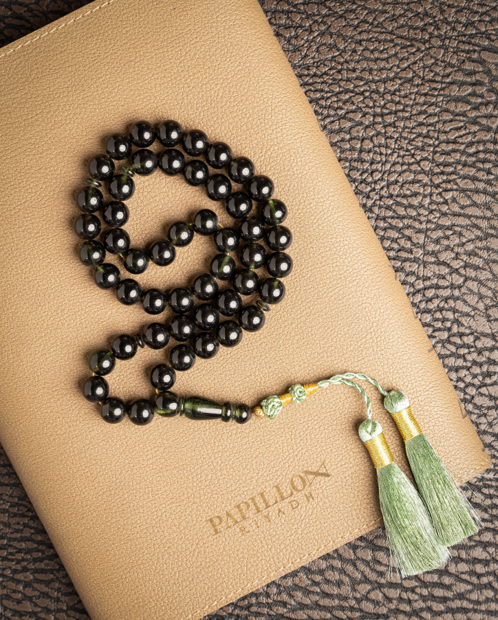 Bakelite Subha with Tassel – 51 Beads - Navy Green