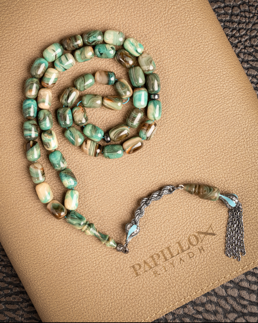 Faturan Subha with Silver Accents – 45 Beads