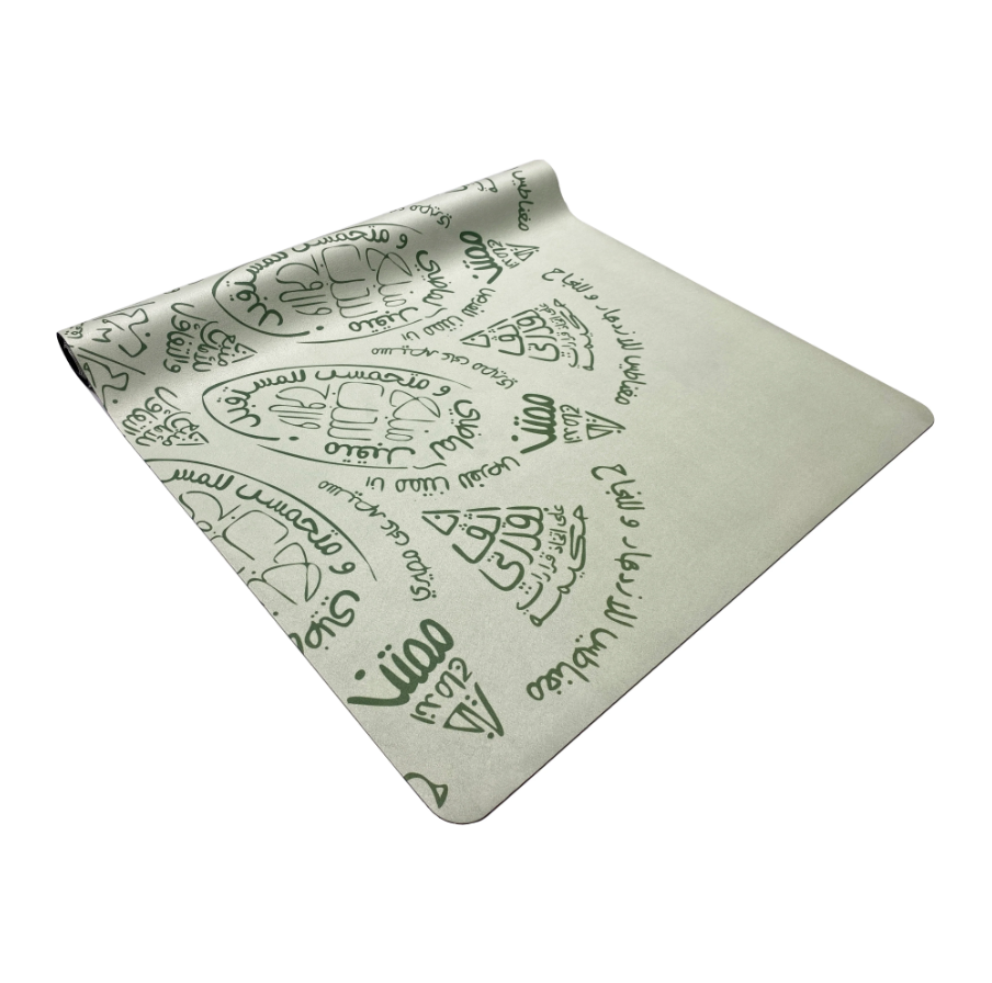 YOGIKOR Travel Yoga Mat Set - Green Arabic Mandala