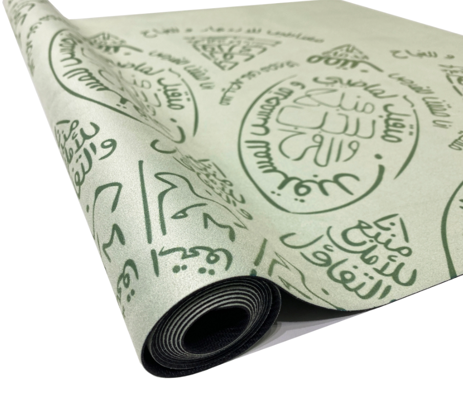 YOGIKOR Travel Yoga Mat Set - Green Arabic Mandala