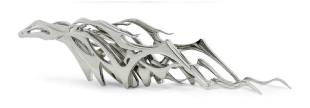 Matar Bin Lahaj Chrome Horse Sculpture | h 9 x l 37 cm