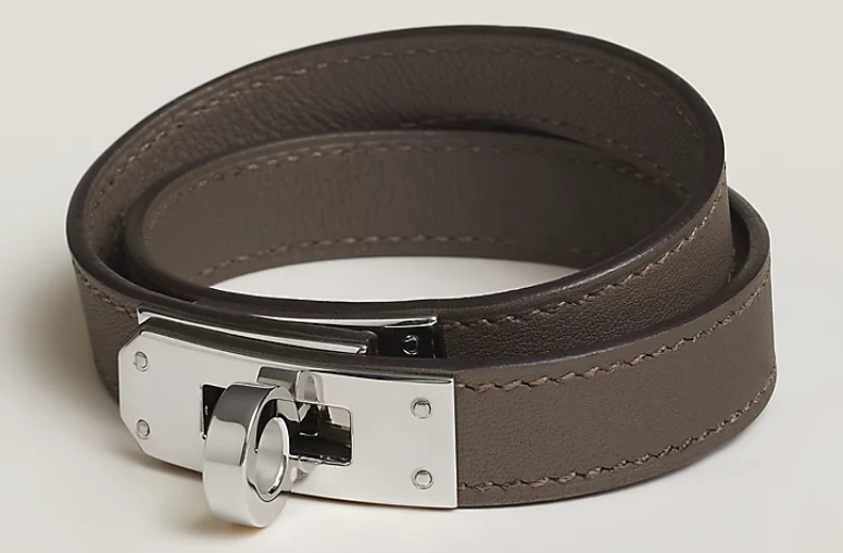 HERMES Kelly Double Tour Bracelet - Grey Palladium