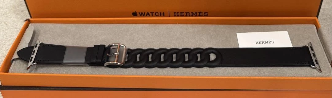 HERMES Apple Watch Double Tour Gourmette Black - 41 MM