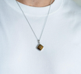 Load image into Gallery viewer, LINDEZA Tigers Eye rhombus necklace
