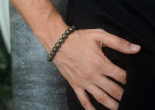 Pyrite beaded bracelet