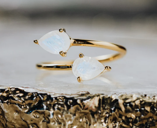 Moonstone 18K gold plated over sterling silver