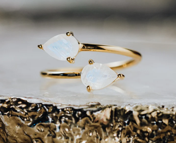 LINDEZA Moonstone 18K gold plated over sterling silver