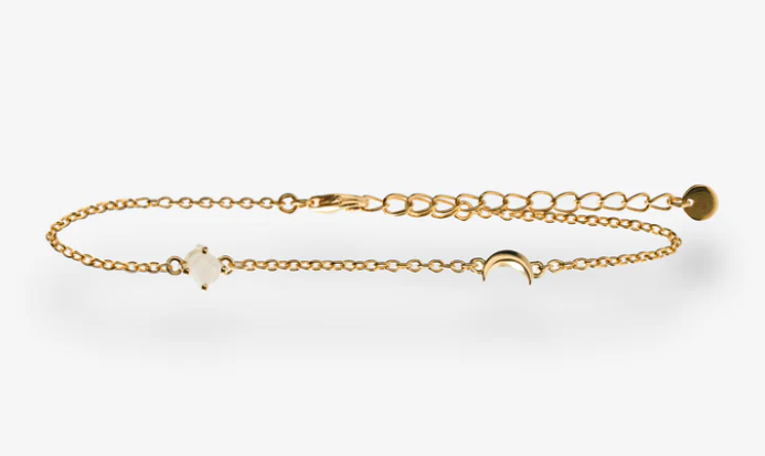 Moonstone 18K moon bracelet