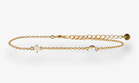 Moonstone 18K moon bracelet