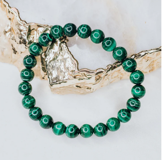 Malachite beaded bracelet