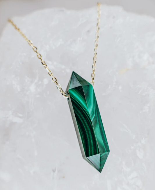LINDEZA Malachite point necklace