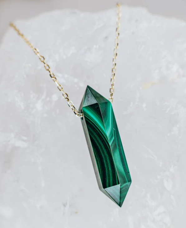 Malachite point necklace