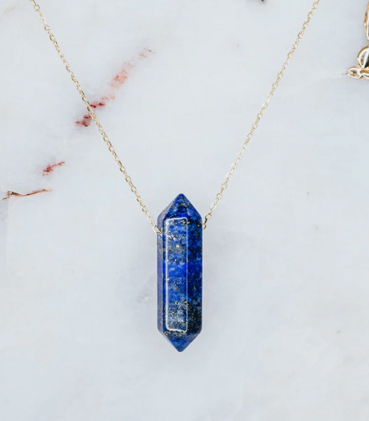 LINDEZA Lapis Lazuli point necklace