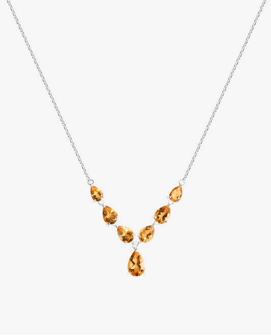 LINDEZA Citrine teardrop necklace