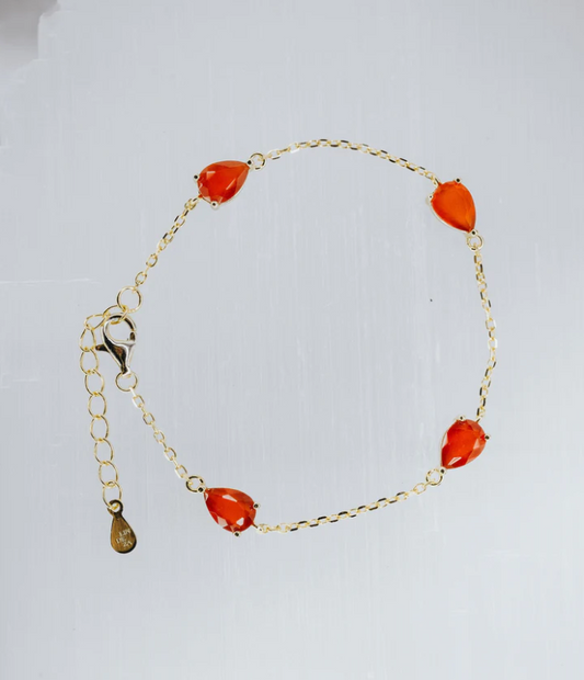 Carnelian teardrop bracelet