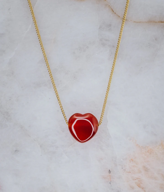 LINDEZA Carnelian sterling silver and 14K gold plating necklace