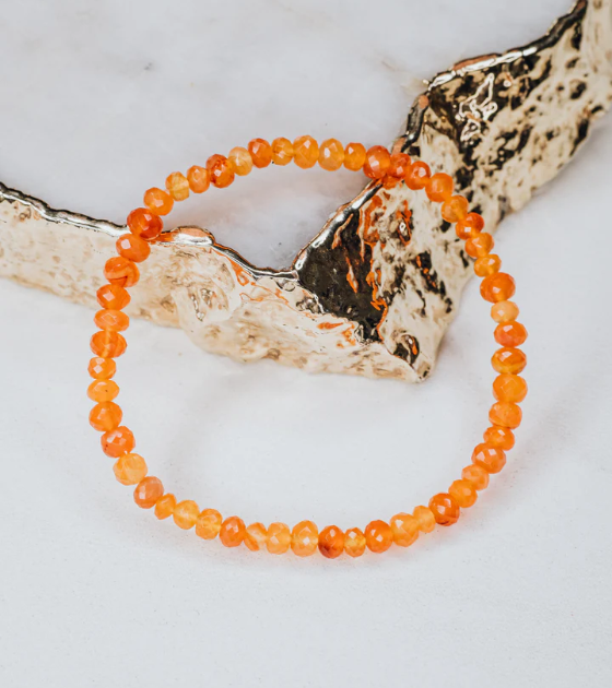 Carnelian faceted bracelet