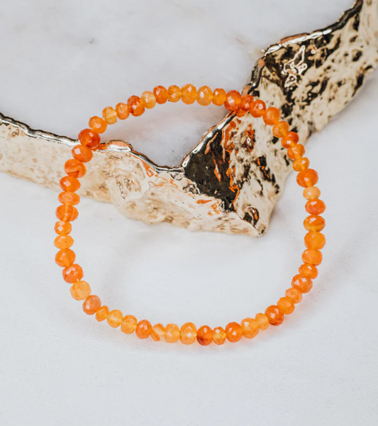 Carnelian faceted bracelet