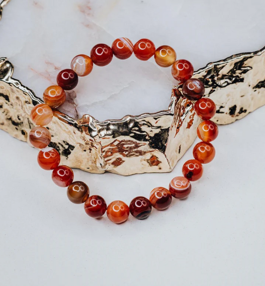 Carnelian beaded bracelet