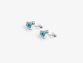 Load image into Gallery viewer, LINDEZA Blue topaz heart stud earrings
