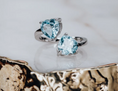 Load image into Gallery viewer, LINDEZA Blue topaz heart ring
