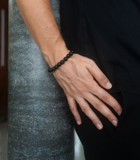 Black Onyx beaded bracelet 10 mm