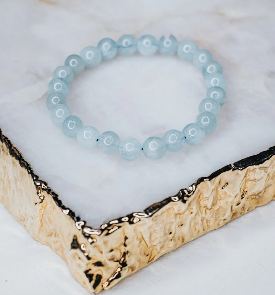 Aquamarine beaded bracelet
