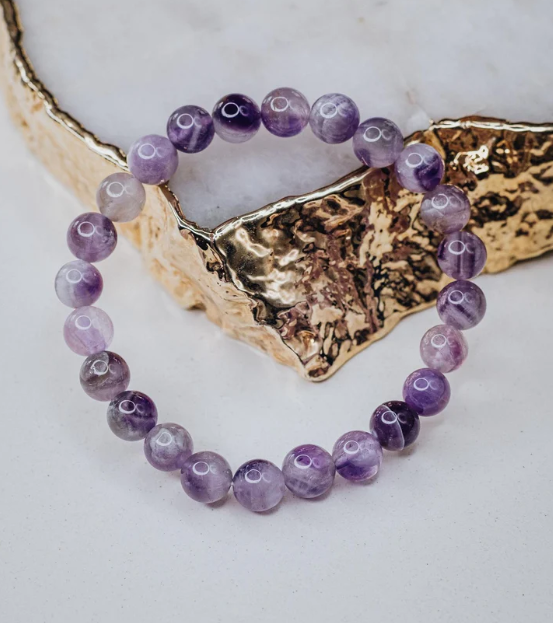 Amethyst beaded bracelet