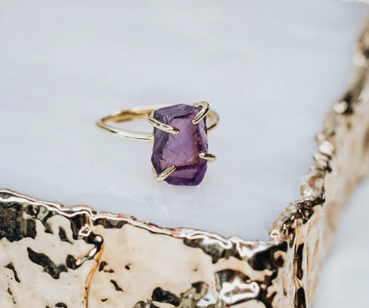 Amethyst adjustable ring