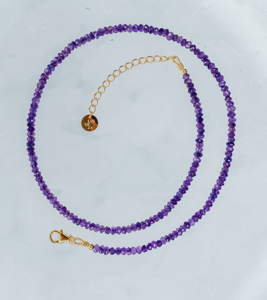 LINDEZA Amethyst silver necklace