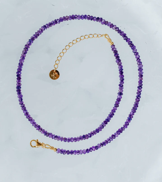 Amethyst silver necklace