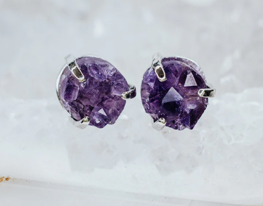 Amethyst silver earrings