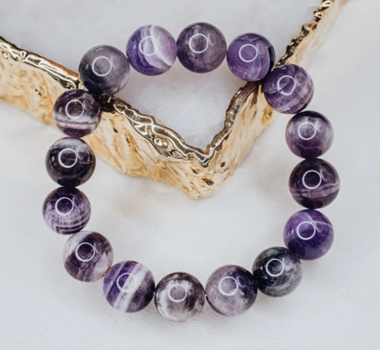 Amethyst 12mm beaded bracelet