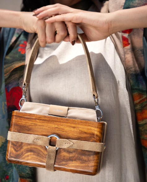 LABOGA Youssra Wood Bag Beige